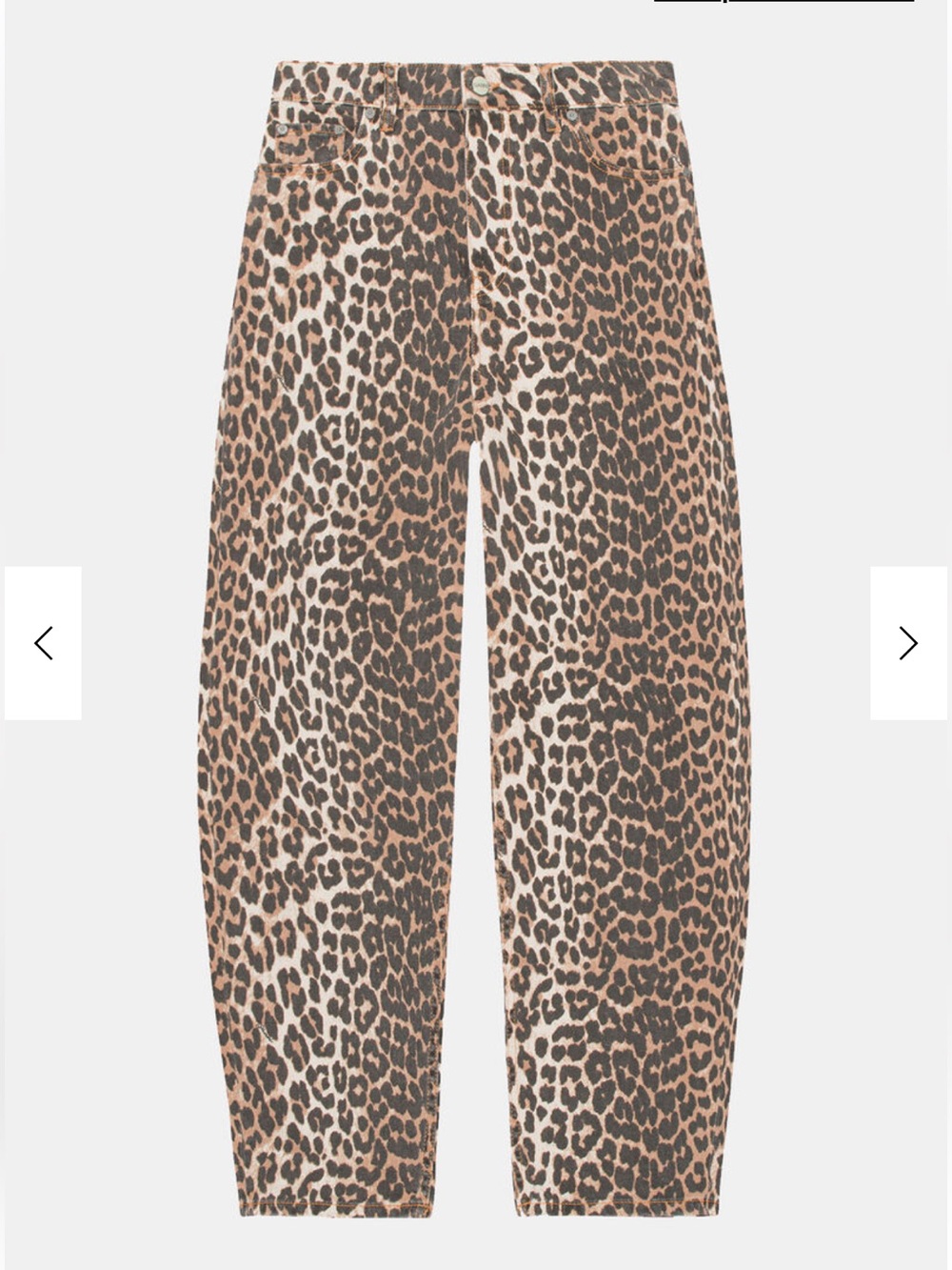 Ganni Leopard Print Joggers in Brown and Cream